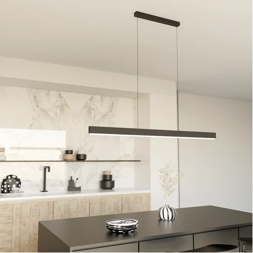 PRINIA WAVED 1532MM LINEAR LED PENDANT 54W TRI COLOUR NON-DIMMABLE BLACK IP20