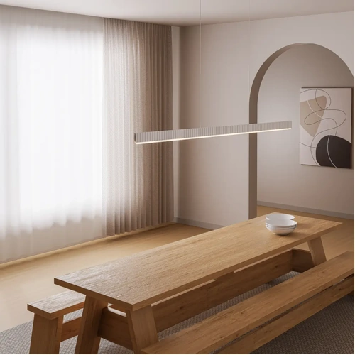PRINIA WAVED 2032MM LINEAR LED PENDANT 65W TRI COLOUR NON-DIMMABLE WHITE IP20