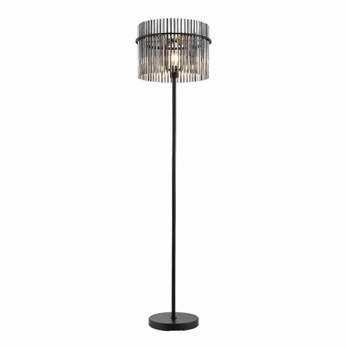 QUILO FLOOR LAMP 25wE27max D380 H1520 FOOT SWTCH BLACK MATT/ SMOKE