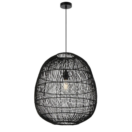 RANA 50 PENDANT 25wE27max D500 H550 cab1.5m BLACK RATTAN