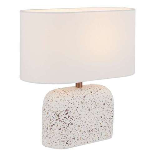 REANO TABLE LAMP 25wE27max L:350 W:180 H:360 inline Swtch WHITE TERRAZZO / IVORY LINEN
