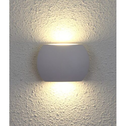 WALL S/M Up/Dn 6.8W CURVED Sand IP54 Opal Diff 500 Lm