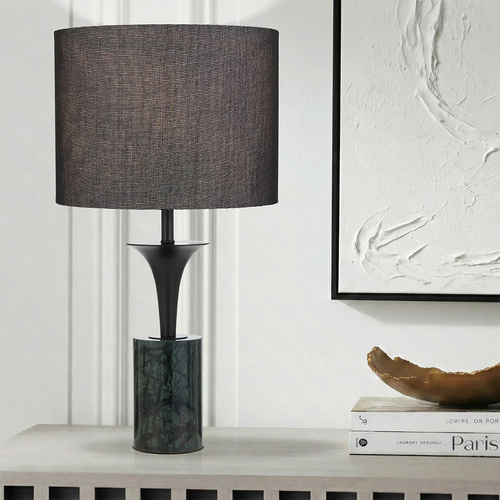 RENARA TABLE LAMP 25wE27max D:280 H:525 INLINE SWT GREEN MARBLE/BLACK