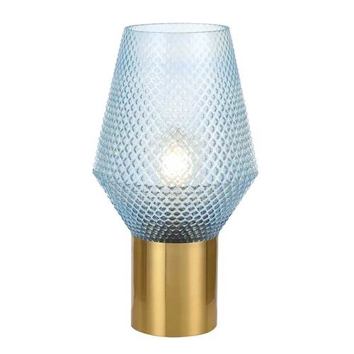 RENE TABLE LAMP 25wE27max  D200 H350 BLUE / ANT.GLASS