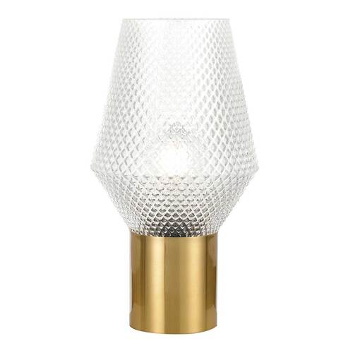 RENE TABLE LAMP 25wE27max  D200 H350 CLEAR / ANT.GOLD