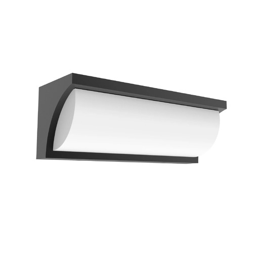 WALL S/M 13W LED TRI 1040Lm IP65 Curved Wedge Dark Grey Opal Diff