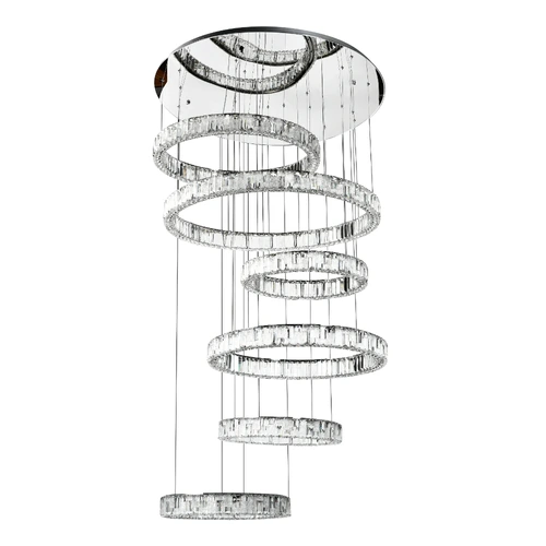 RIAS 6 TIER PENDANT 3CCT 300w DIM w/REMOTE 30000LM 3300K-4200K-6500K CHROME