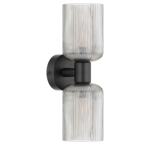 RIVEN 2LT WALL BRACKET 2x25wE14max W110 P140 H360 BLACK / SMOKE