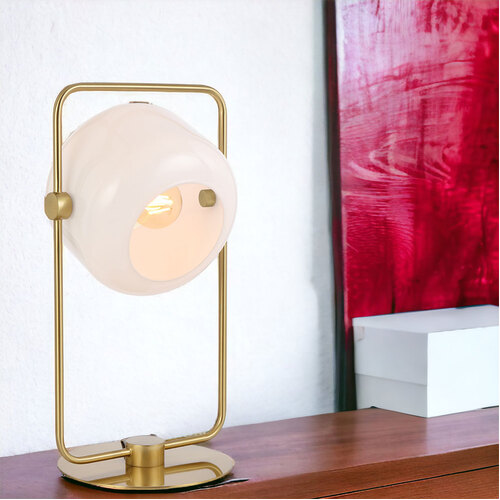ROCHA TABLE LAMP 25wE27max D:240 H:435 INLINE SWTCH ANTIQUE GOLD / OPAL