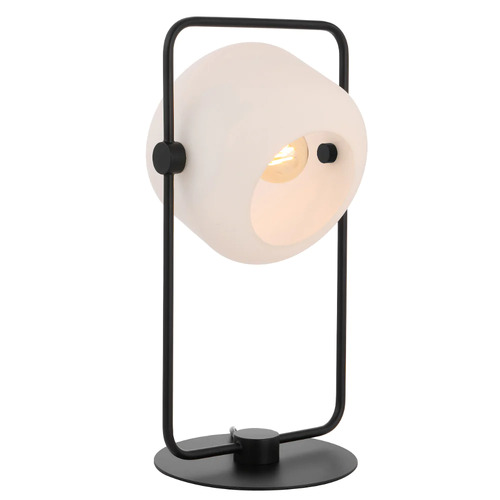 ROCHA TABLE LAMP 25wE27max D:240 H:435 INLINE SWTCH BLACK / OPAL MATT
