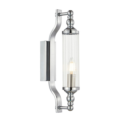 Wall Int S/M SES TUBULAR CLR Glass w/ Chrome Base