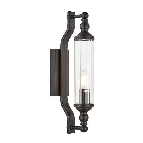 Wall Int S/M SES TUBULAR CLR Glass w/ Black Base
