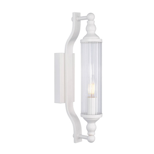 Wall Int S/M SES TUBULAR CLR Glass w/ White Base
