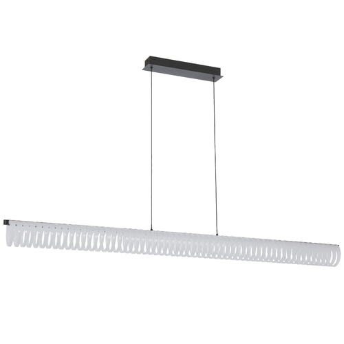 ROMAY LINEAR PENDANT 38wLED 3CCT L1500 W100 H105 CAB.2M DIM 3140Lm BLACK/ OPAL ACRYLIC