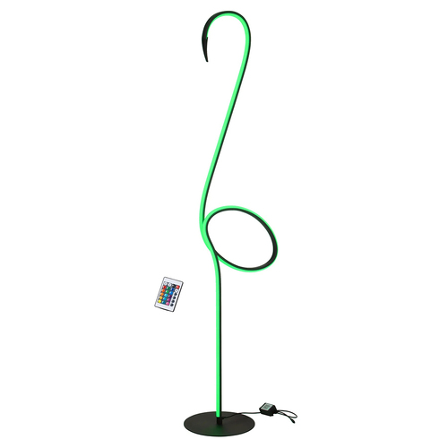 ROSEUS FLOOR LAMP 14wLED D:235 H:1300 FOOT SWTCH + Remote RGB / BLACK