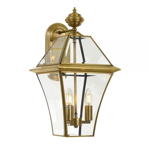 RYE EXTERIOR WALL BRACKET 25wE27max L:200 H:400 - IP43 ANT BRASS / CLEAR (BPRE25x10)
