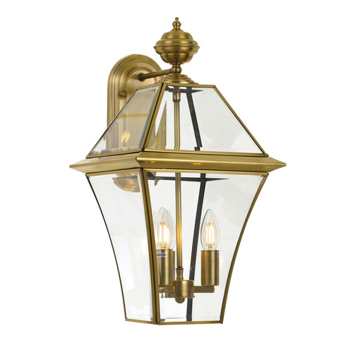 RYE EXTERIOR WALL BRACKET 3x25wE14max L:270 H:450 - IP43 ANT BRASS / CLR (BPRE25x11.5)