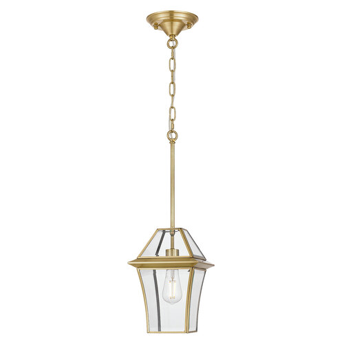 RYE 20 PENDANT 25wE27max L:210 H:300 - IP43 BRASS/CLEAR ROD:290mm + CHAIN:1000