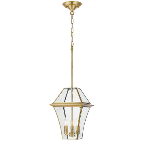 RYE 27 PENDANT 25wE14max L:275 H:400 - IP43 BRASS/CLEAR ROD:300mm + CHAIN:1000