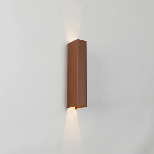 RYLAND EXTERIOR WALL LAMP 4wCOB 280Lm L80 W50 H300 IP54 3000K CORTEN RUST