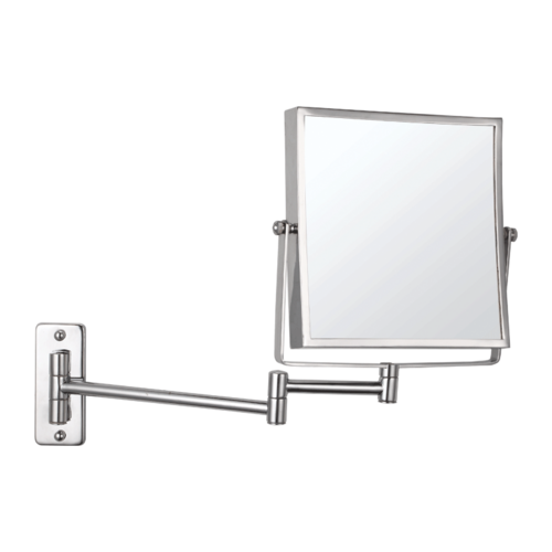 1 & 5x Magnification Chrome Wall Mounted Shaving Mirror, 200 x 200mm