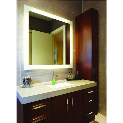 Backlit Rectangular Mirror Without Border Cool 750x500x45mm 35Watts - Includes Mirror Demister