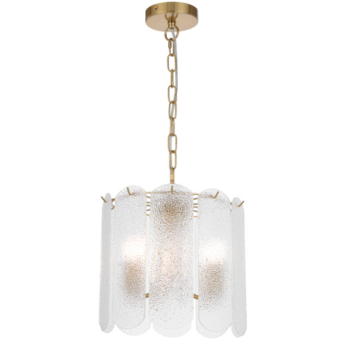 SAMONA 3LT PENDANT 3x25wE14max D310 H310 CHAIN 2M ANT GOLD / CLEAR SUGAR GLASS