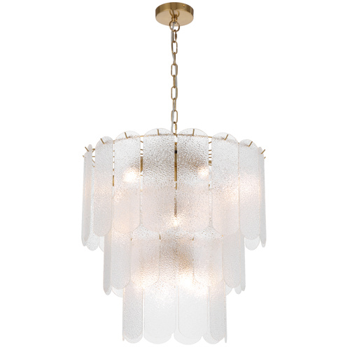 SAMONA 14LT PENDANT 14x25wE14max D550 H600 CHAIN2M ANT GOLD / CLEAR SUGAR GLASS