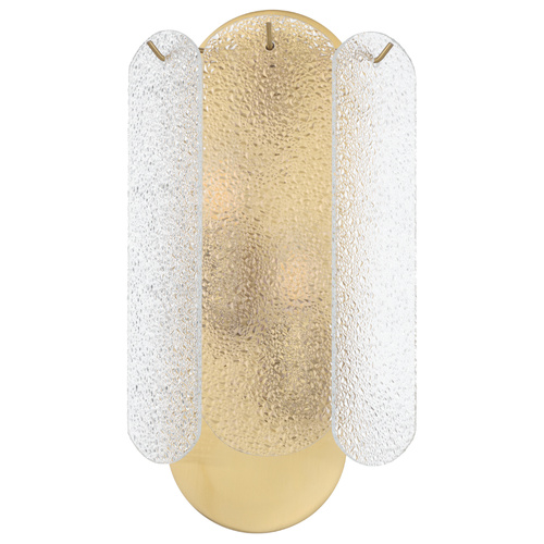 SAMONA WALL LIGHT 2x25wE14max P120 W200 H350 ANT GOLD / CLEAR SUGAR GLASS