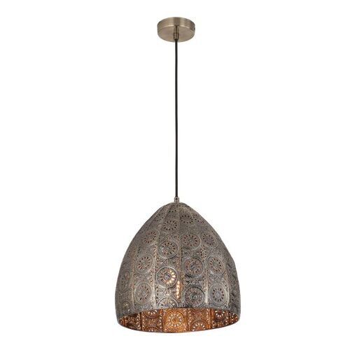 PENDANT ES 60W Embossed Ellipse Aged Brass Steel OD310mm X L320m