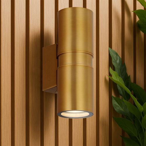 SARNEL EXTERIOR WALL LAMP 2*6wGU10max P95 W64 H180 cab.300 IP54 BRASS