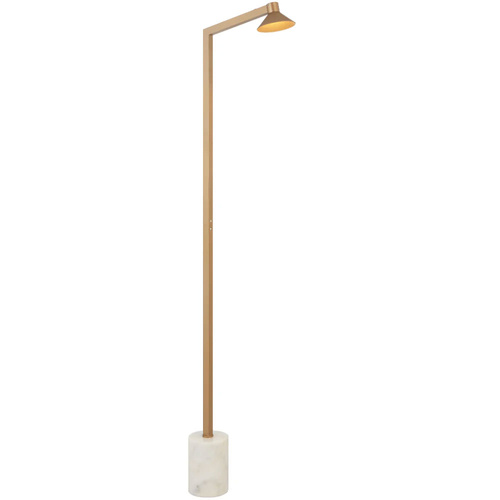 SATROM FLOOR LAMP 6wLED 3000K TOUCHDIM L320 W110 H1300 420Lm ANTIQUE BRASS/ WHITE MARBLE