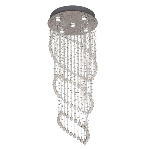 SAVINA 1200 PENDANT 5 x 6wGU10max Not Included D:500 H:1200 CHROME/CLEAR
