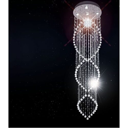 SAVINA 1800 PENDANT 5 x 6wGU10max Not Included D:500 H:1800 CHROME/CLEAR