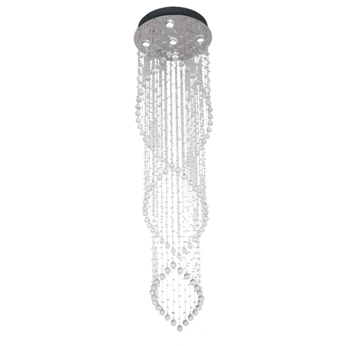 SAVINA 1800 PENDANT 5 x 6wGU10max Not Included D:500 H:1800 CHROME/CLEAR