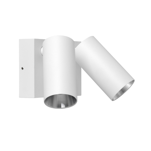 D/ADJ Pillar LED Matt Wh P/Coated Aluminium 3K / 4K/ 5.5K (2 x 850 Lm) IP65 16W