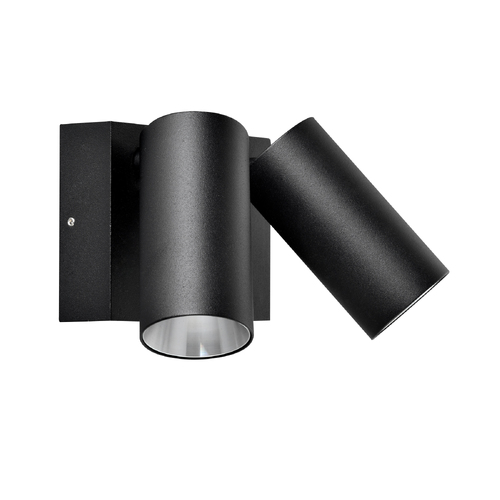 D/ADJ Pillar LED Matt Blk P/Coated Aluminium 3K / 4K/ 5.5K (2 x 850 Lm) IP65 16W