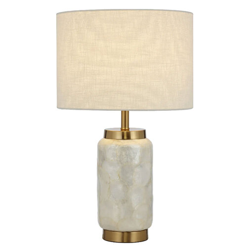 SENECA TABLE LAMP 25wE27max D320 H530 INLINE SWT WHITE SHELL / GOLD / WHITE