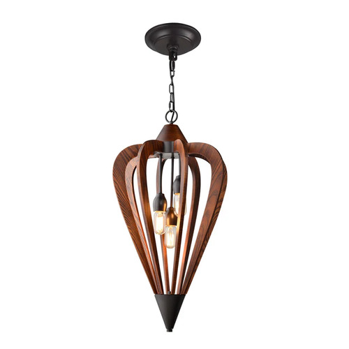 PENDANT ESx3 Tuscan Coffee Cherry Wood MED ARROW OD420mm