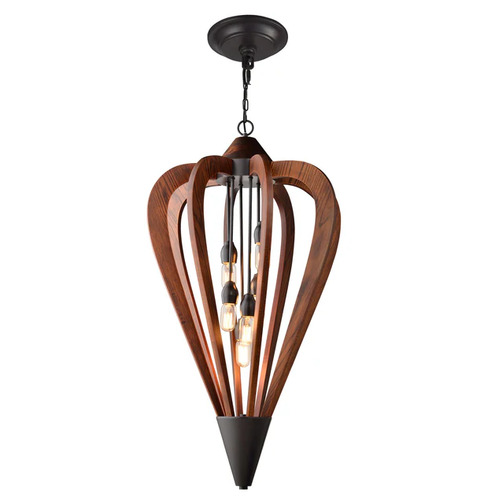 PENDANT ESx6 Tuscan Coffee Cherry Wood LGE ARROW OD588mm