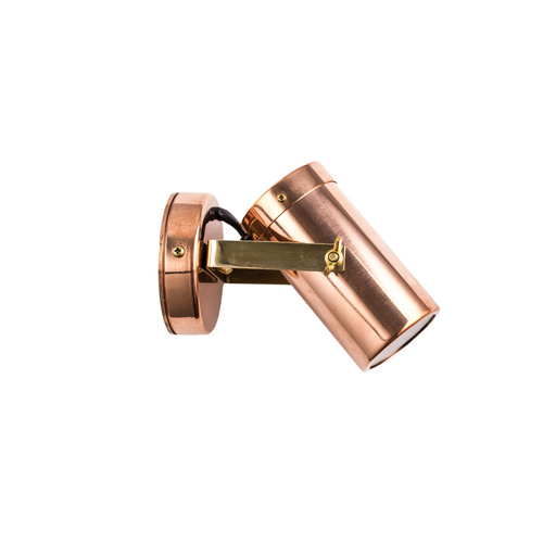 SPOT S/ADJ GU10 Cop IP54 Brass Bracket A/Glare