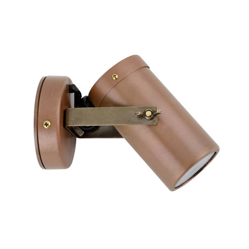 SPOT S/ADJ GU10 Aged Cop IP54 Brass Bracket A/Glare