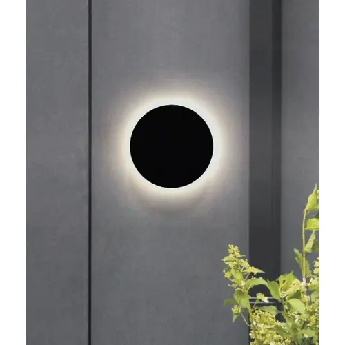 WALL S/M 12W RND Blk LED Tri 3K/4.2K/6.5K 1300 Lm IP65 Backlit OD180mm
