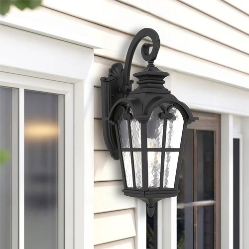 SHELTON EXTERIOR WALL LIGHT 25wE27max L230 P340 H630 IP44 BLACK SAND