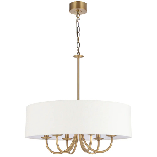 SHIRON 6LT PENDANT 6x25wE14max D700 H650 chain 2M BRASS/ IVORY LINEN