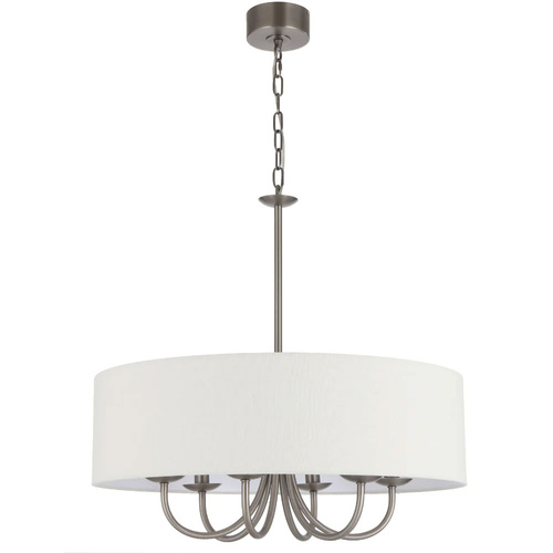 SHIRON 6LT PENDANT 6x25wE14max D700 H650 chain 2M DARK NICKEL MATT/ IVORY LINEN