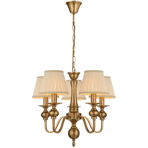 SIEDEL 5LT PENDANT W/SHADE 5x25wE14max D:450 H:430 chain 2m COPPER / CREAM