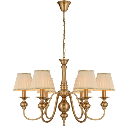 SIEDEL 6LT PENDANT W/SHADE 6x25wE14max D:680 H:500 chain 2m COPPER / CREAM