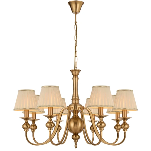 SIEDEL 8LT PENDANT W/SHADE 8x25wE14max D:790 H:550 chain 2m COPPER / CREAM