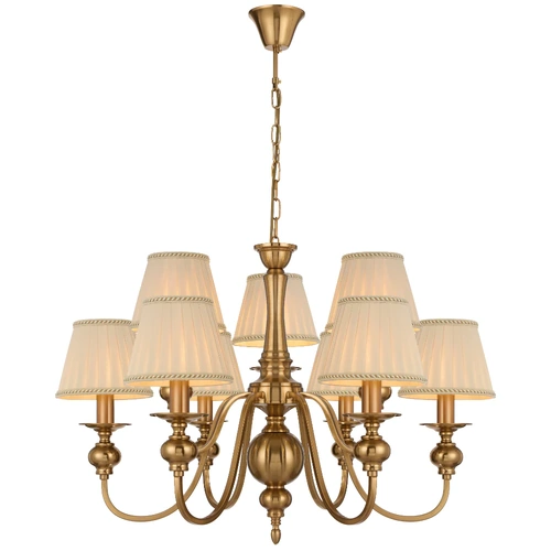 SIEDEL 6+3LT PENDANT W/SHADE 9x25wE14max D:680 H:500 chain 2m COPPER / CREAM